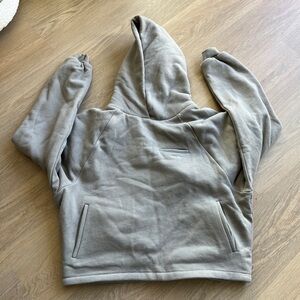 VWOOLLO Double Layered Puffy Hoodie in Gray Size Medium